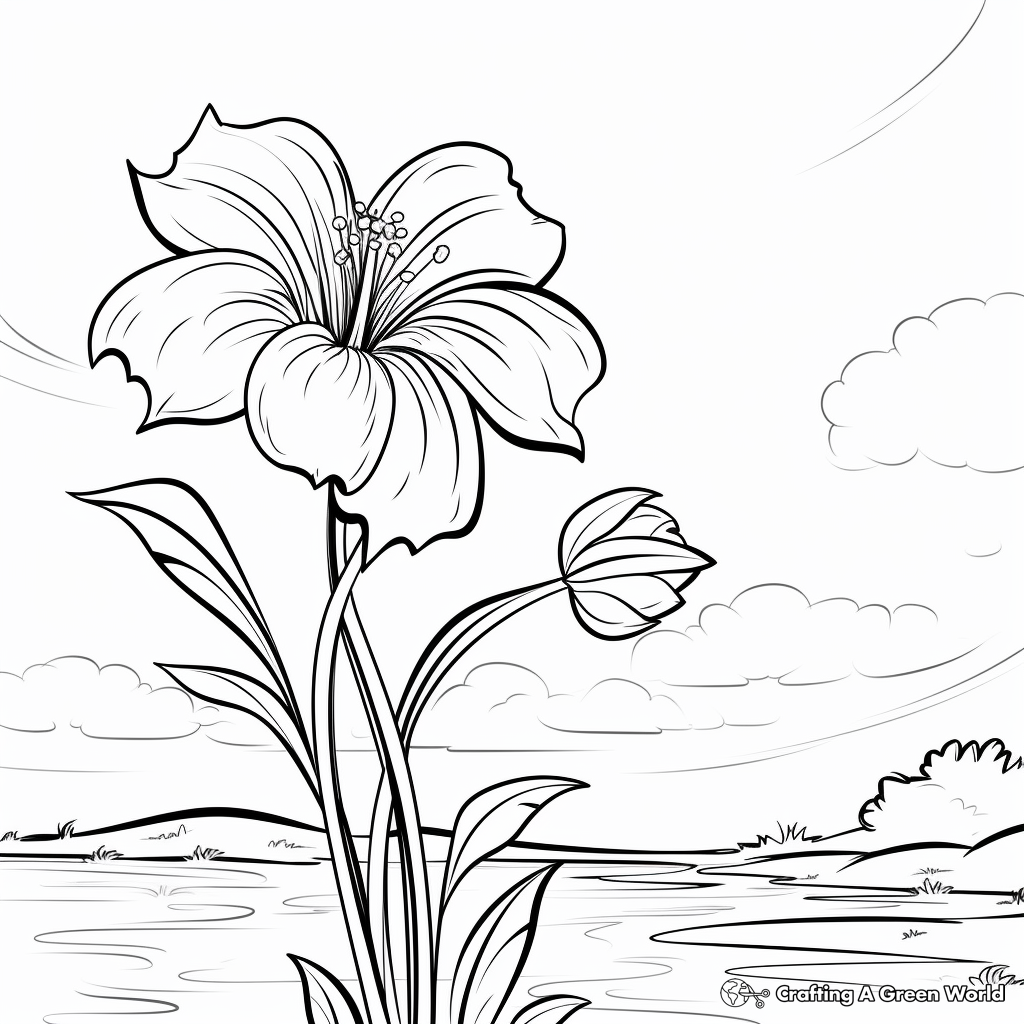 Lively Lily Flower Coloring Pages 3