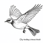 Lively Mockingbird in Flight Coloring Pages 3