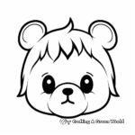 Lonely Teddy Bear Face Coloring Pages 1