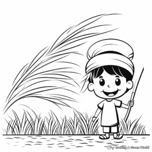Long-Grain Rice Stalk Coloring Pages 1
