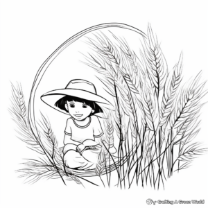 Long-Grain Rice Stalk Coloring Pages 3