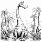Long Neck Dinosaurs in the Wild: Jungle-Scene Coloring Pages 4
