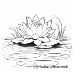 Lotus Floating on Water: Scenery Coloring Pages 1