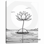 Lotus Floating on Water: Scenery Coloring Pages 4
