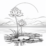 Lotus in Sunrise: Morning Coloring Pages 1