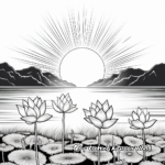 Lotus in Sunrise: Morning Coloring Pages 2