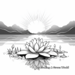 Lotus in Sunrise: Morning Coloring Pages 4
