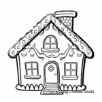 Lovable Gingerbread House Coloring Pages 2