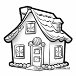 Lovable Gingerbread House Coloring Pages 3