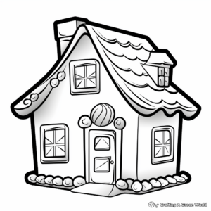 Lovable Gingerbread House Coloring Pages 3
