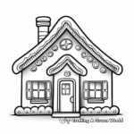 Lovable Gingerbread House Coloring Pages 4
