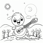 Lovely Bird Singing Get Well Soon Coloring Pages 1