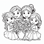 Lovely Bridesmaids Coloring Pages 3