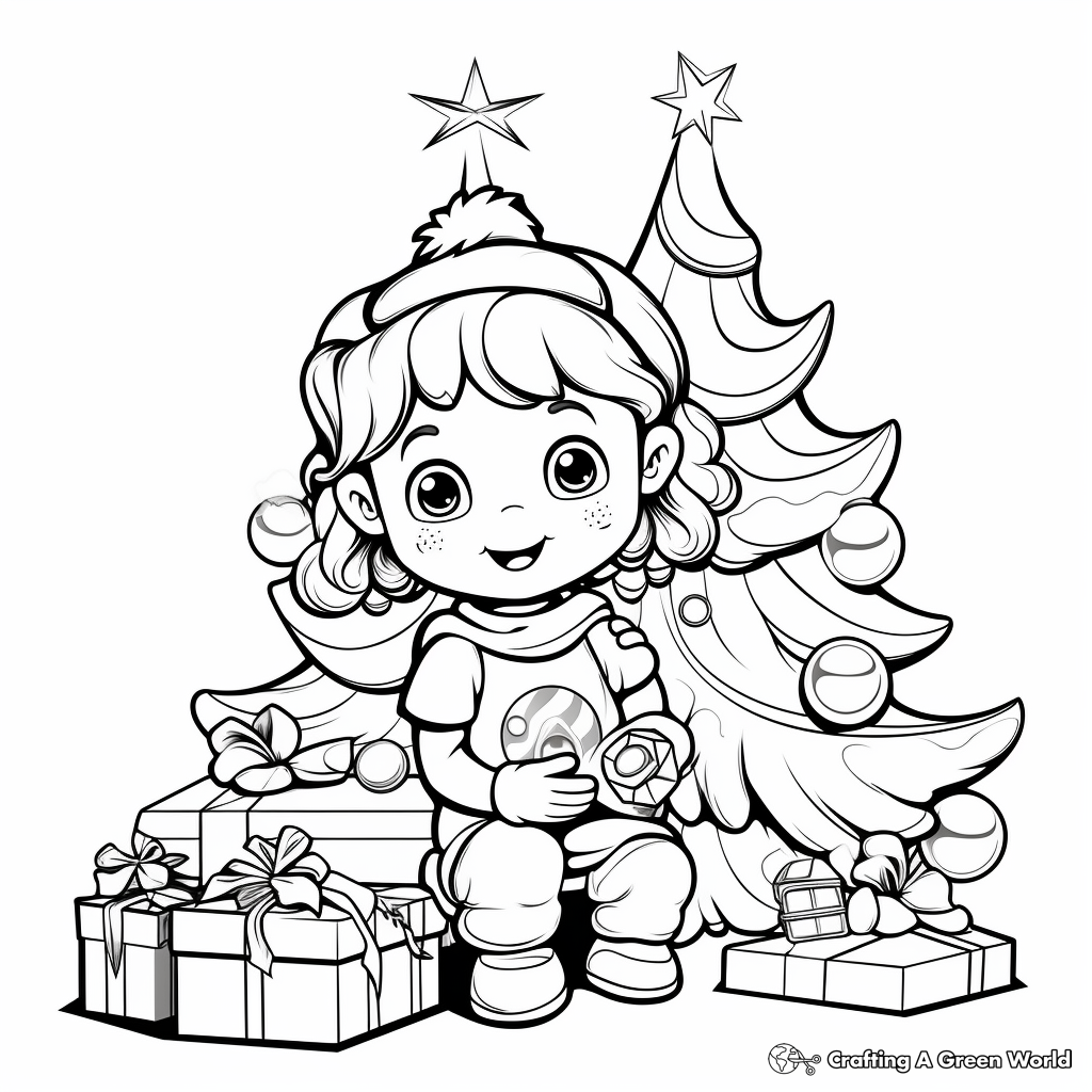 Lovely Christmas Tree Coloring Pages 1