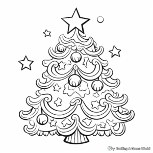 Lovely Christmas Tree Coloring Pages 2