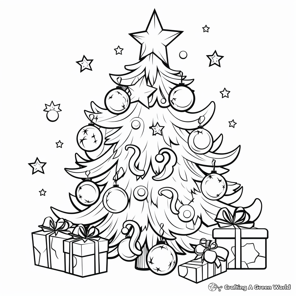 Lovely Christmas Tree Coloring Pages 4