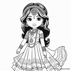 Lovely Indian Bride Coloring Pages 1