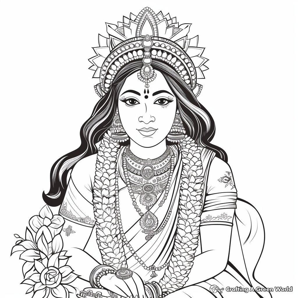 Lovely Indian Bride Coloring Pages 4