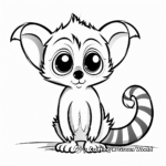 Lovely Lemur Coloring Page for Children 1
