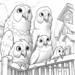Lovely Parrots in Shelter Coloring Page 3