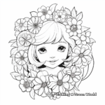 Lovely Zinnia Wreath Coloring Pages 1