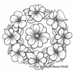 Lovely Zinnia Wreath Coloring Pages 4