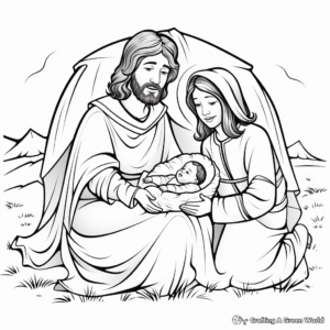 Loving Joseph and Baby Jesus Coloring Pages 3