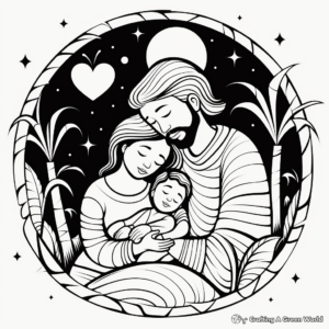 Loving Joseph and Baby Jesus Coloring Pages 4