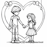 Loving 'Thinking of You' Holding Hands Coloring Pages 1