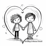 Loving 'Thinking of You' Holding Hands Coloring Pages 3