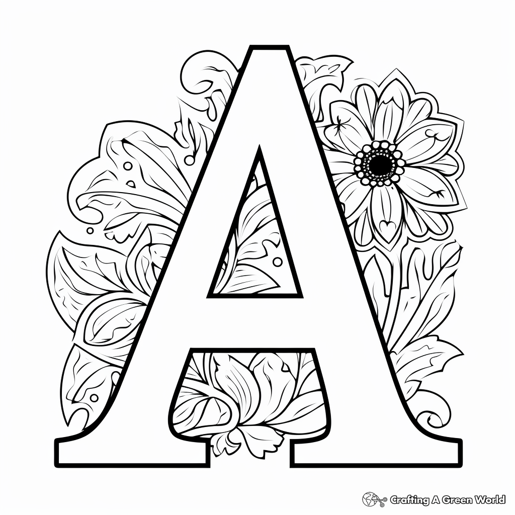 Lowercase A Educational Coloring Pages 1