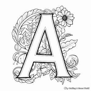 Lowercase A Educational Coloring Pages 2