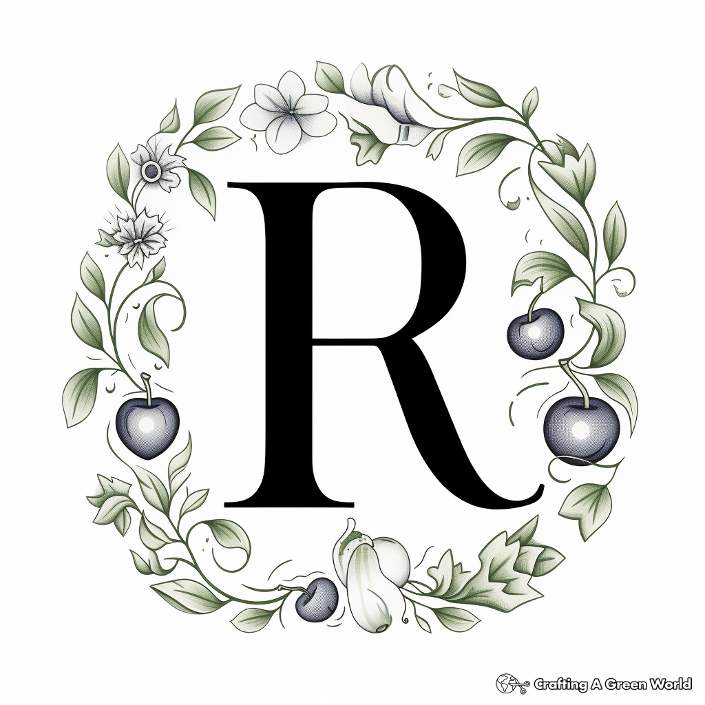 Lowercase A Fruit-Themed Coloring Pages 2