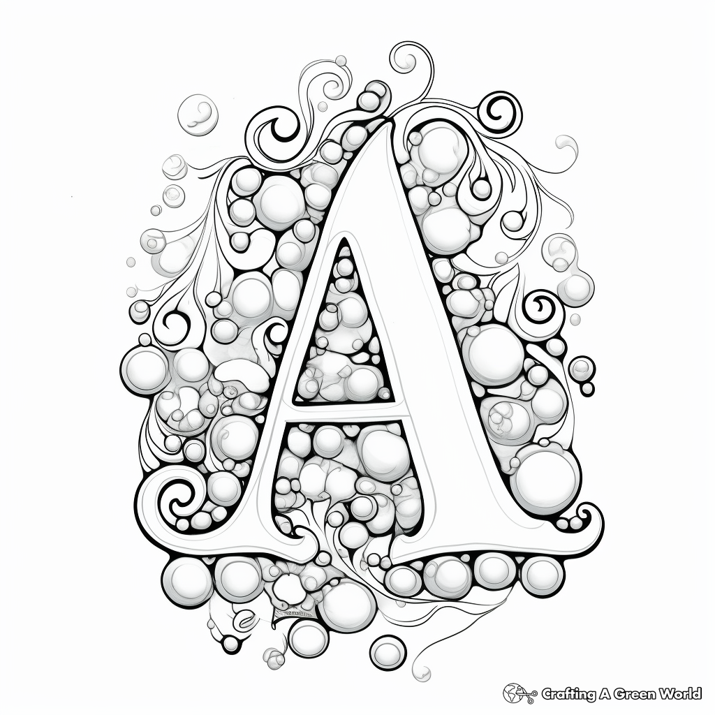 Lowercase A with Bubbles Coloring Pages 2