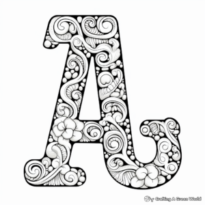 Lowercase A with Bubbles Coloring Pages 4