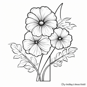 Lowercase A with Flowers Coloring Pages 4