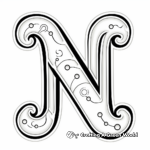 Lowercase and Uppercase Letter N Coloring Pages 1