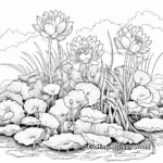 Lush Lotus Garden Coloring Pages for Adults 1