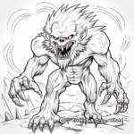 Macabre Werewolf Scary Halloween Coloring Sheets 3