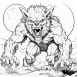 Macabre Werewolf Scary Halloween Coloring Sheets 4