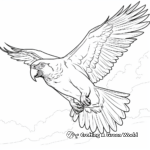 Macaw flying in the Sky Coloring Pages 1