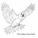 Macaw flying in the Sky Coloring Pages 4