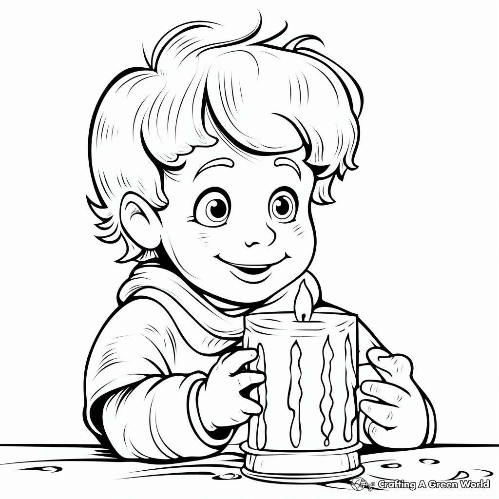Magic Christmas Candle Light Coloring Pages 1