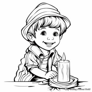Magic Christmas Candle Light Coloring Pages 3