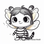 Magical Cat Bee Fairy Coloring Pages 1
