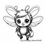 Magical Cat Bee Fairy Coloring Pages 2