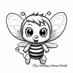 Magical Cat Bee Fairy Coloring Pages 4