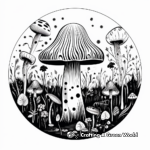 Magical Fairy Circle Mushroom Coloring Pages 1