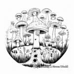 Magical Fairy Circle Mushroom Coloring Pages 3