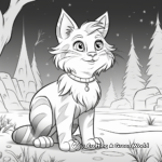 Magical Maine Coon in Aesthetic Background Coloring Sheets 2